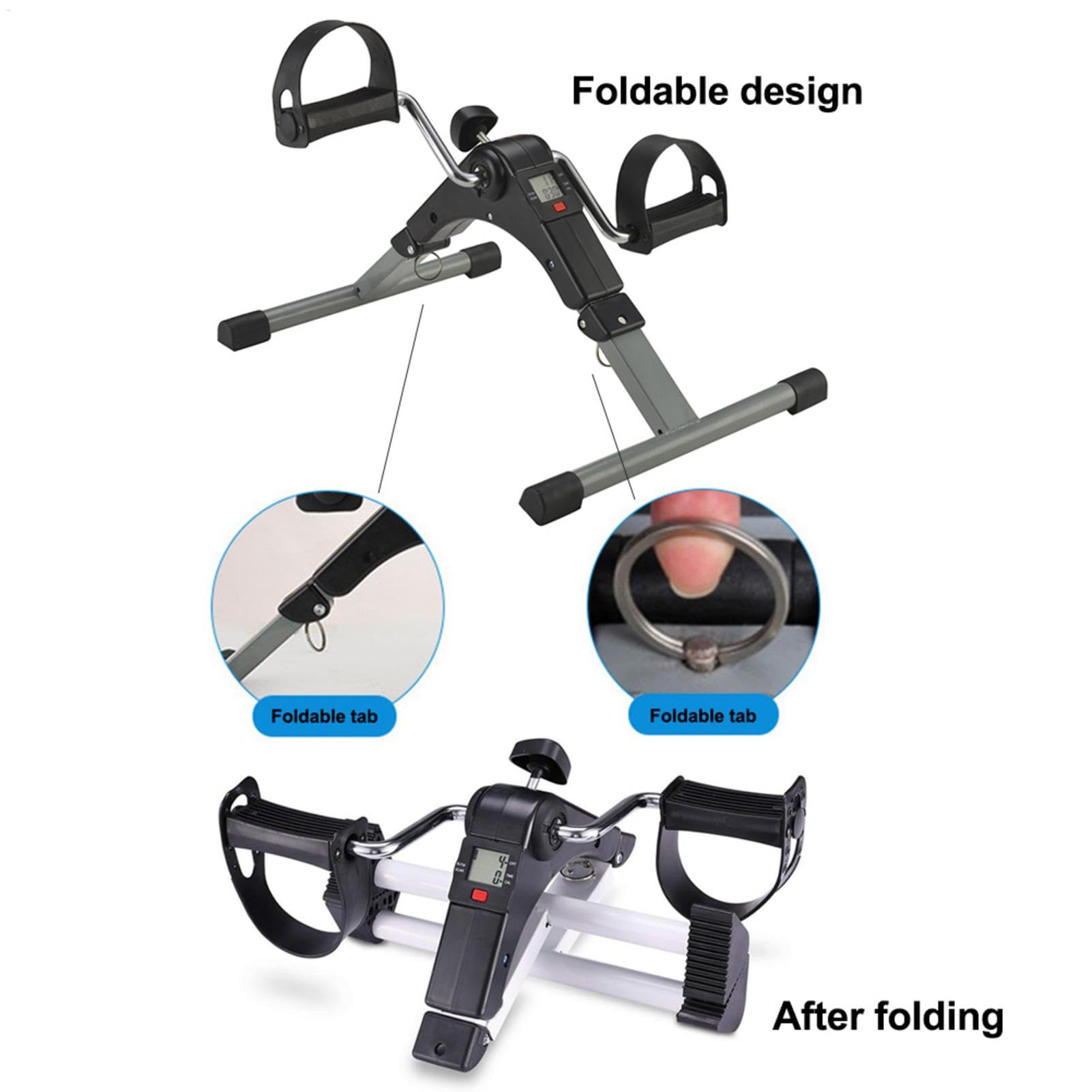 Pedale per esercizi sotto la scrivania, con monitor LCD, attrezzatura per il fitness, con display, palestra regolabile per ciclismo, riabilitazione per anziani a casa | il fitness, con display, palestra regolabile per ciclismo, riabilitazione per anziani