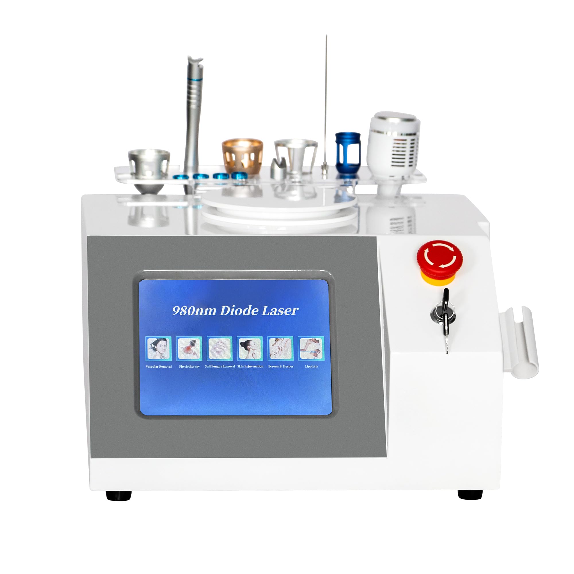 980nm Dioden-Laser Gerät – 6-in-1 Multifunktionsgerät für Haut-, Nagel- und Körperpflege mit Zubehörset