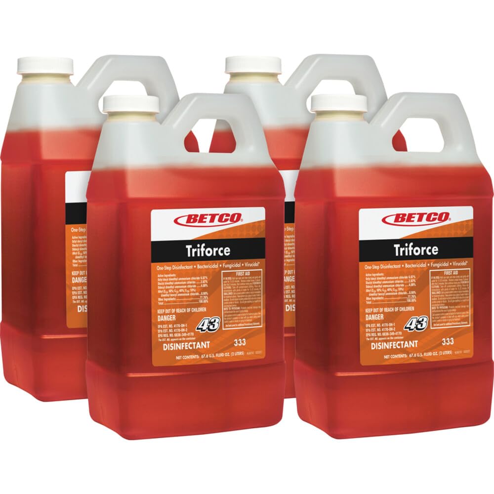 FastDraw 43 Triforce One-Step Disinfectant Concentrate by Betco – 67.6 Fl Oz (Pack of 1), Orange