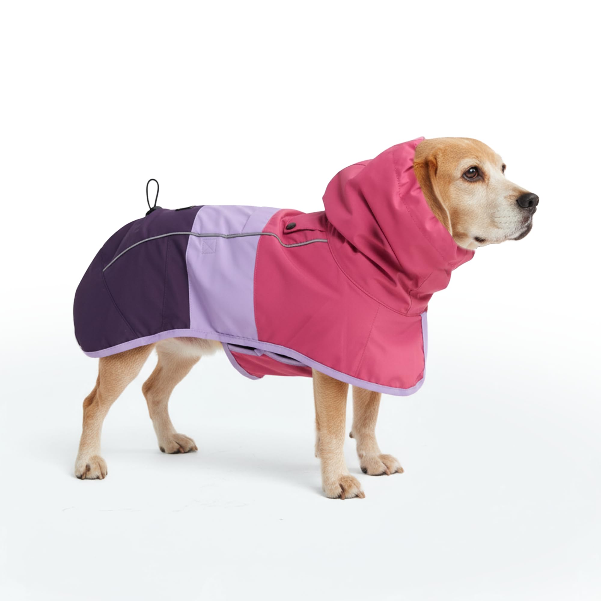 Spark Paws Dog Raincoat, Waterproof Coat Rain Jacket for Small Medium Large Dogs, Reflective Breathable Full-Body Coverage - Pink Lilac Purple - 2XL