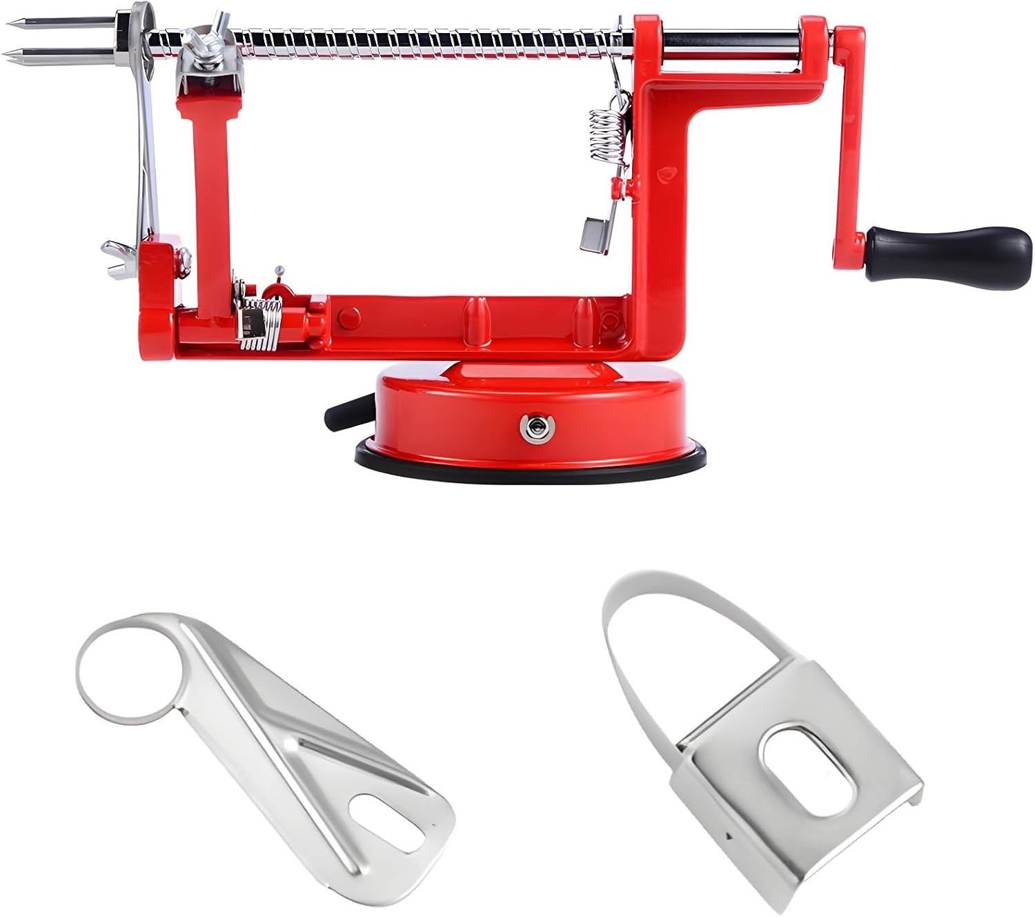 Fruit Peeler & Corer Slicer, Stainless Steel Blades, Crank Base