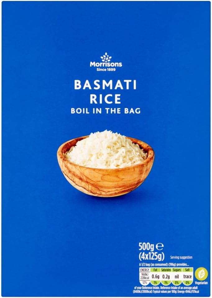 Morrisons Basmati Boil in The Bag Rice, 4 x 125g Amazon.co.uk Grocery