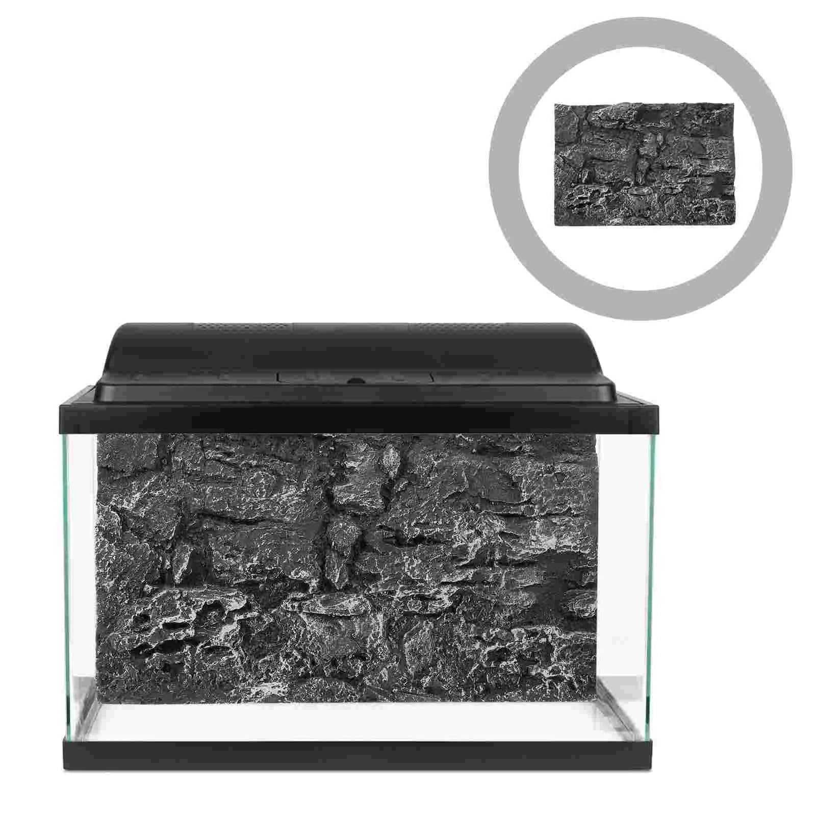 Sfondi Acquario di Roccia | Tavole for serbatoi for rettili Vetro Rocce Pietra Paesaggio Fotografia Pesce Pu Terrario(Light Brown)