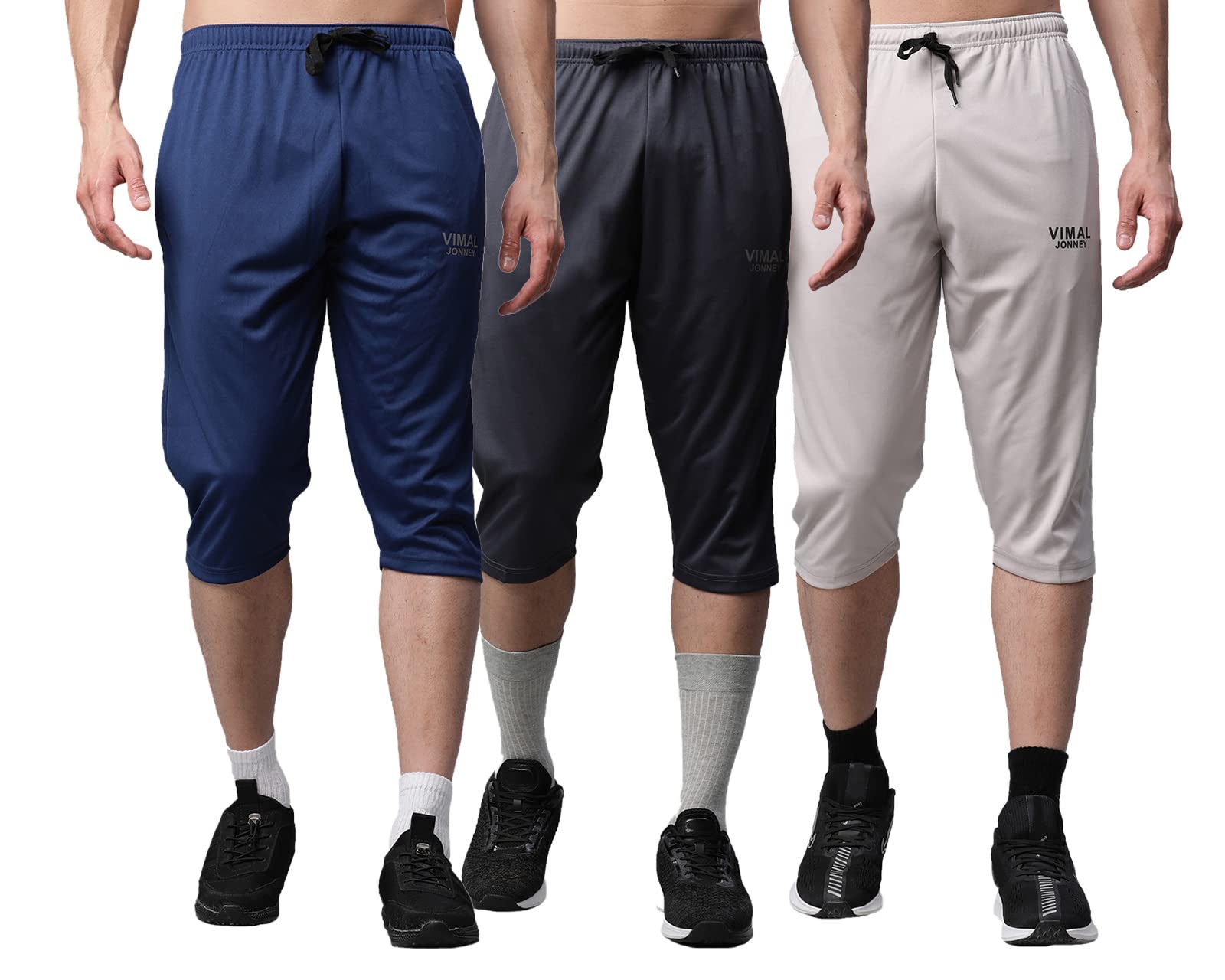 mack jonney Dryfit Lycra Solid Multicolor 3/4th Capri for Men (Pack of 3)-Dryfit_D13_BLU_Gry_L.Gry_03-L-picture-19