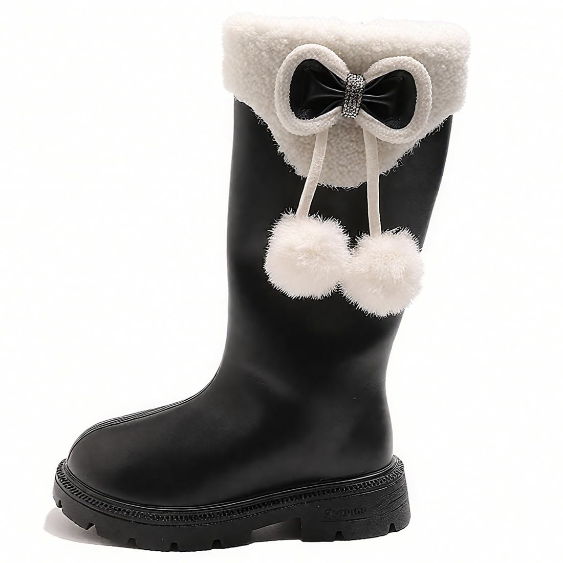 kkdom Girls Knee High Boots Winter Warm Riding Boots with Side Zipper Fashion School Shoes Comfortable Tall Boots