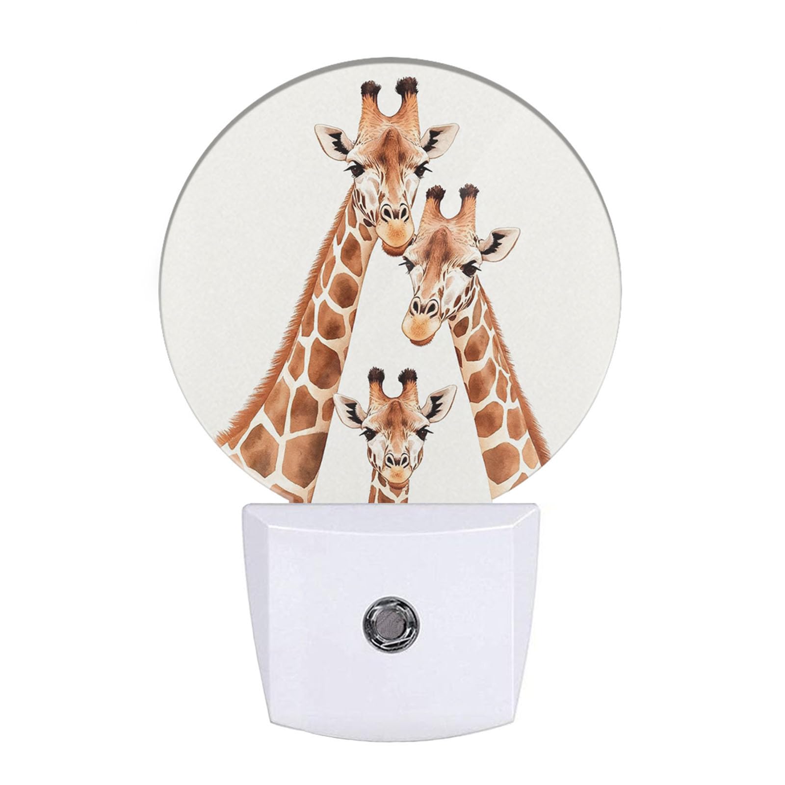 Funny Giraffes Night Lights Plug into Wall African Safari Animal Long Neck Spotted Skin Plug-in Nightlight Auto on/Off Dim Light Sleep Friendly for Boys Girls Men Women Room Decor