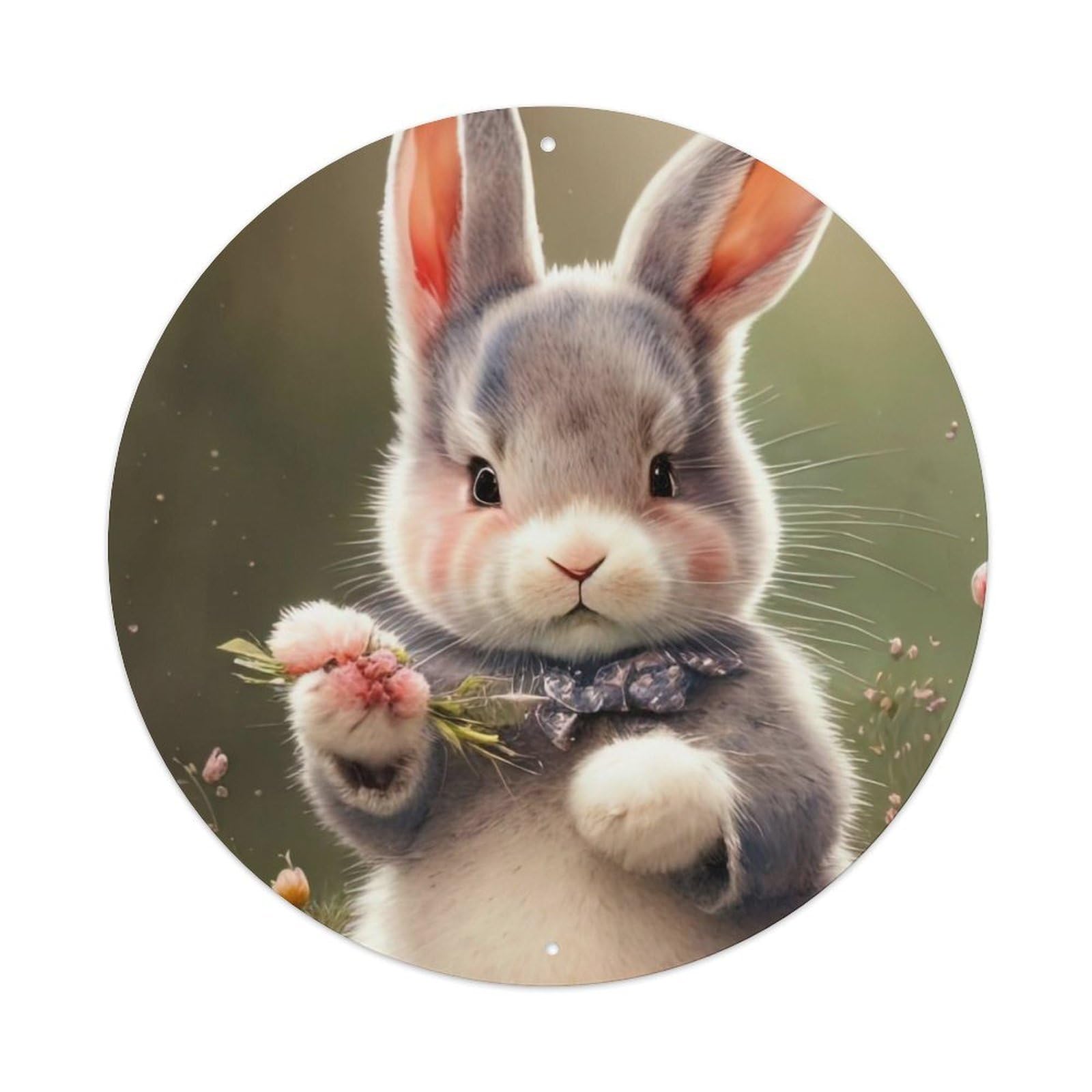 Animal Bunny in The Meadow Metal Tin Sign