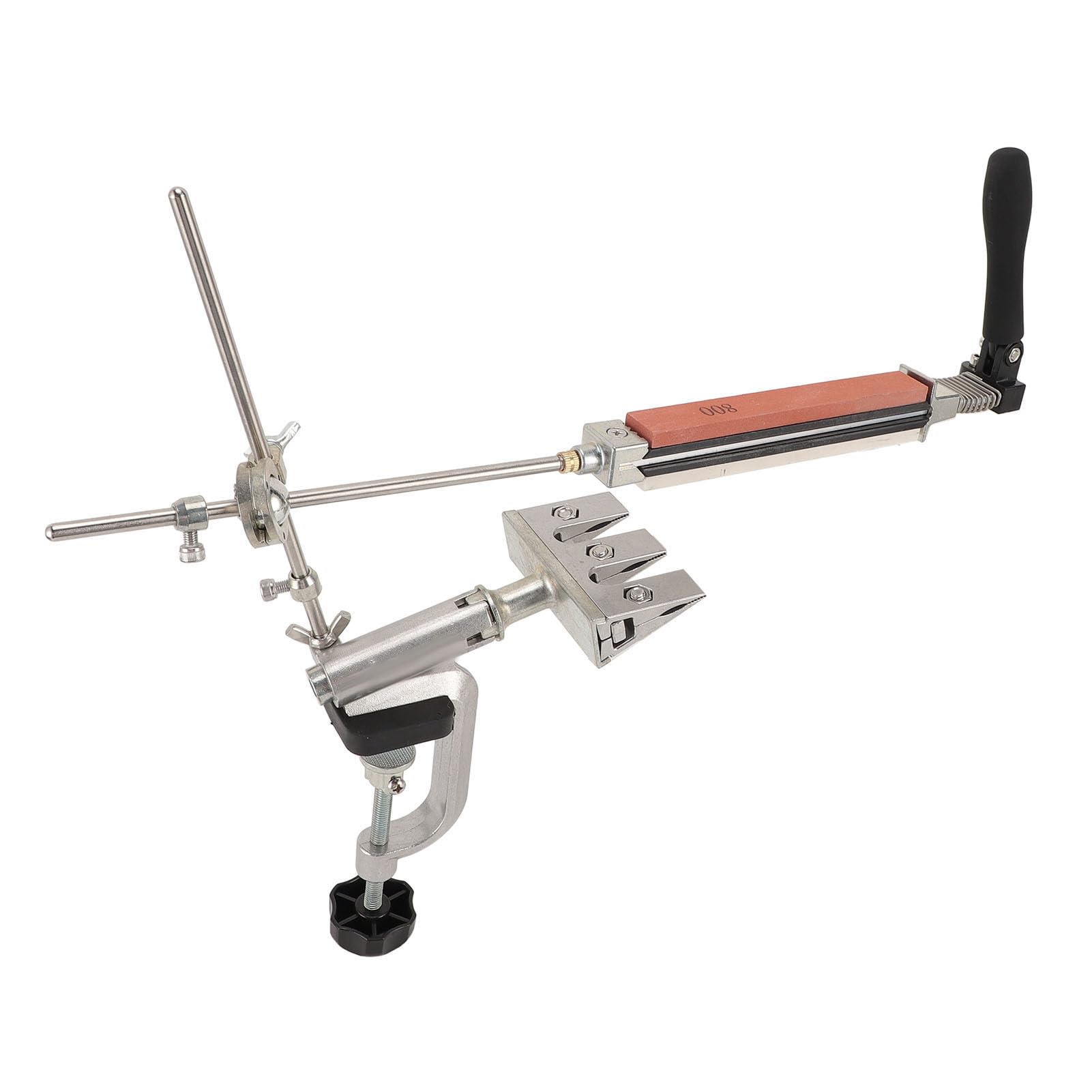 Cocoarm Afilador de Herramientas de ángulo Fijo, Kit de Afilado de ángulo Fijo de Acero con Piedras de Corindón Sinterizado de Grano 180 a 3000, Afilador de Herramientas Abatible para Cuchillos de
