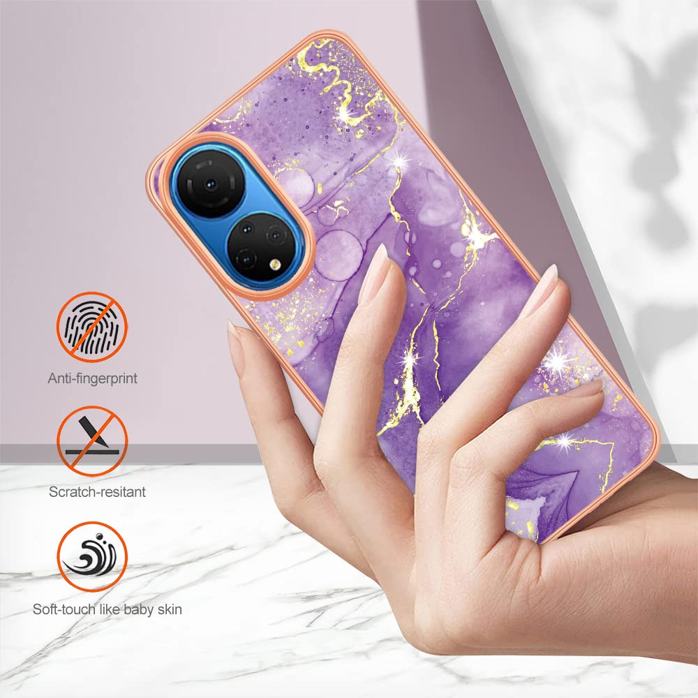 DESSEN Cover per Honor 90 Lite 5G Glitter - Trasparente Morbida Silicone Custodia Antiurto Protezione Case con Bordo Placcato e Carta Glitter, Rosa