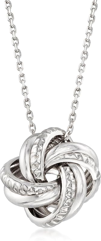 Ross-Simons Italian Sterling Silver Love Knot Pendant Necklace