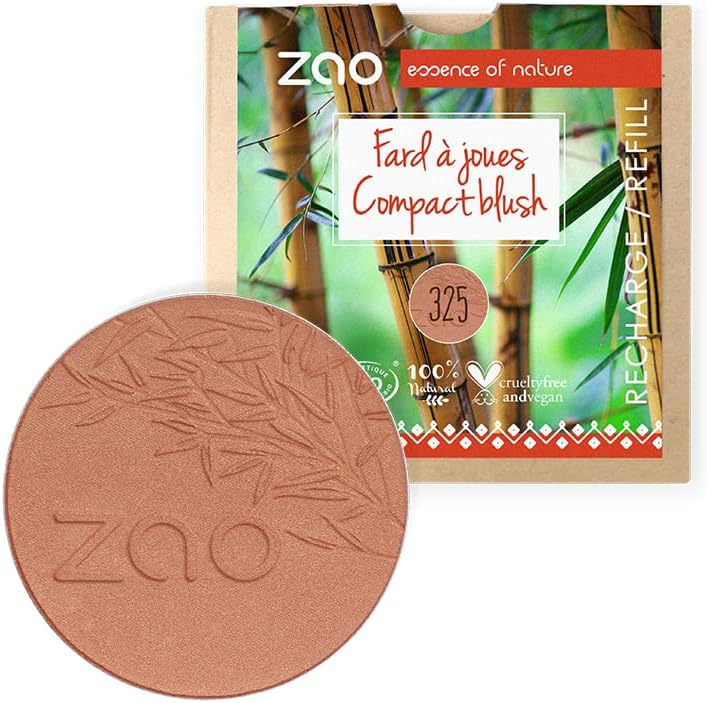 ZAO REFILL 111325 Compact Blush 325 Coral / Gold Shimmering Rouge Refill Organic Vegan Natural Cosmetics