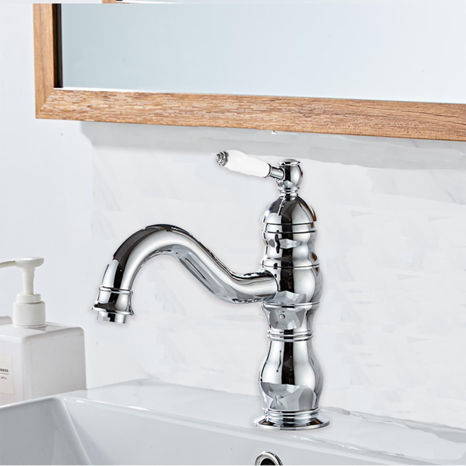 Bathroom All-Copper Hot and Cold Basin Faucet