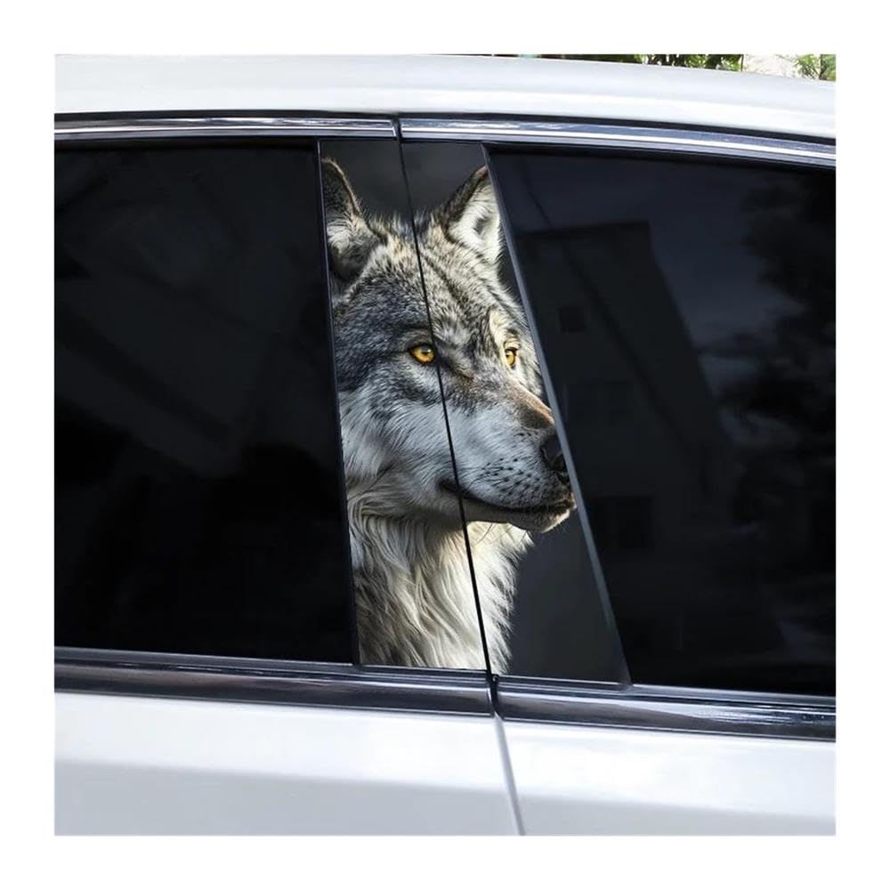 Body Parts 2pcs Car B-Pillar Decals Wolf Eyes Animal Auto Center Pillar Waterproof Sticker(B)