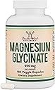 Double Wood Supplements Magnesium Glycinate 400mg | 180 Capsules | Sleep, Muscle, & Heart Support | Vegan, Third Party Tested, Gluten Free, Non-GMO
