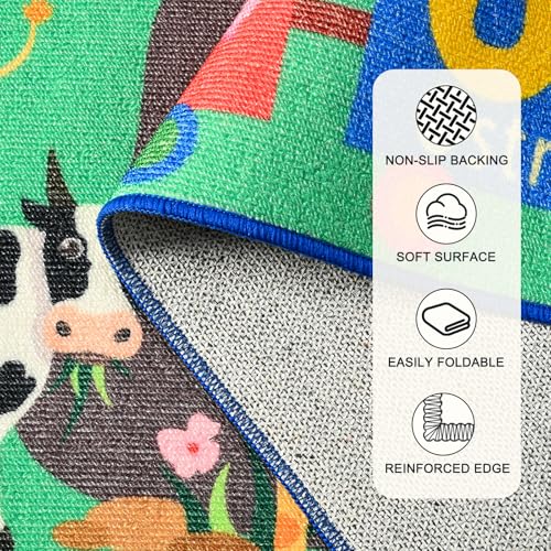 Kids Rug for Playroom, 4x6 ABC Educational Carpet for Classroom, Fun Alphabet Area Rugs for Learn Numbers Season Animal Weather and Shapes Playmat for Girls Boys Room Nursery Decor - Image 5