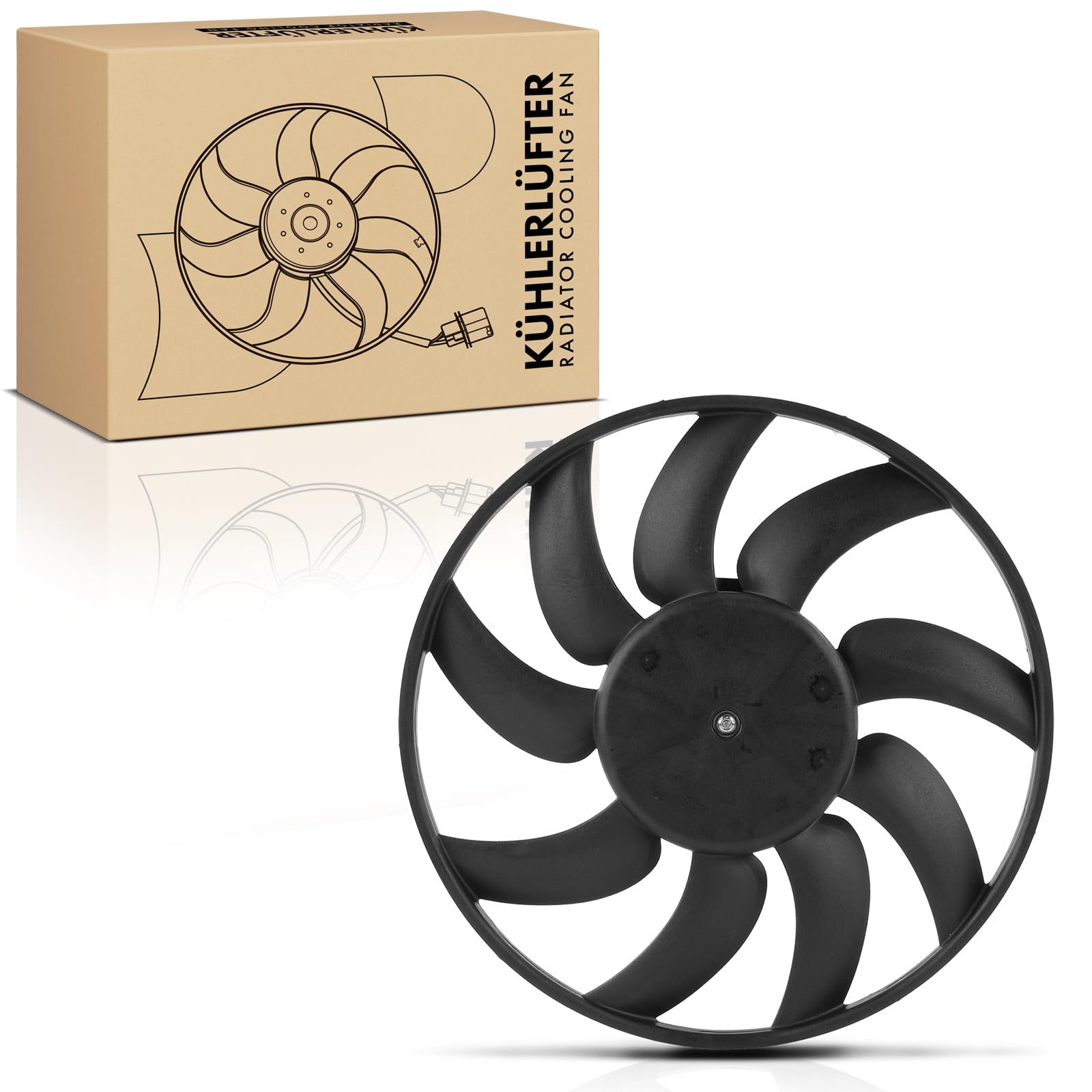 Frankberg Lüfter Motorkühlung Kühlerlüfter 382mm Links Kompatibel mit A4 8K2 B8 1.8L-3.2L 2007-2015 A6 Avant 4G5 4GD 2.0L-3.0L 2011-2018 Replace# 8K0959455K