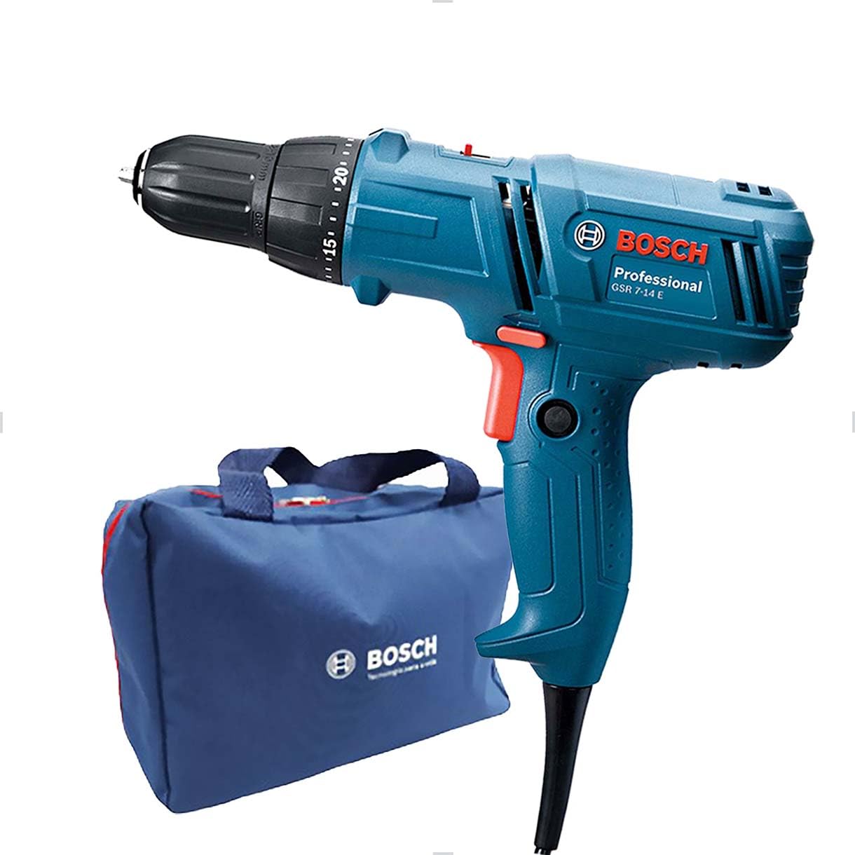 Parafusadeira e Furadeira Elétrica 400W GSR 7-14E com Bolsa Bosch