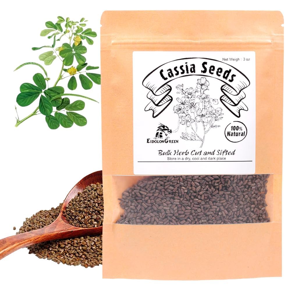 EidolonGreen [China Medicinal Herb] Natural Organic Roasted Cassia Seed Tea - Bulk Jue Ming Zi (决明子) - No Sugar, No Additives, 3 Oz / 88g