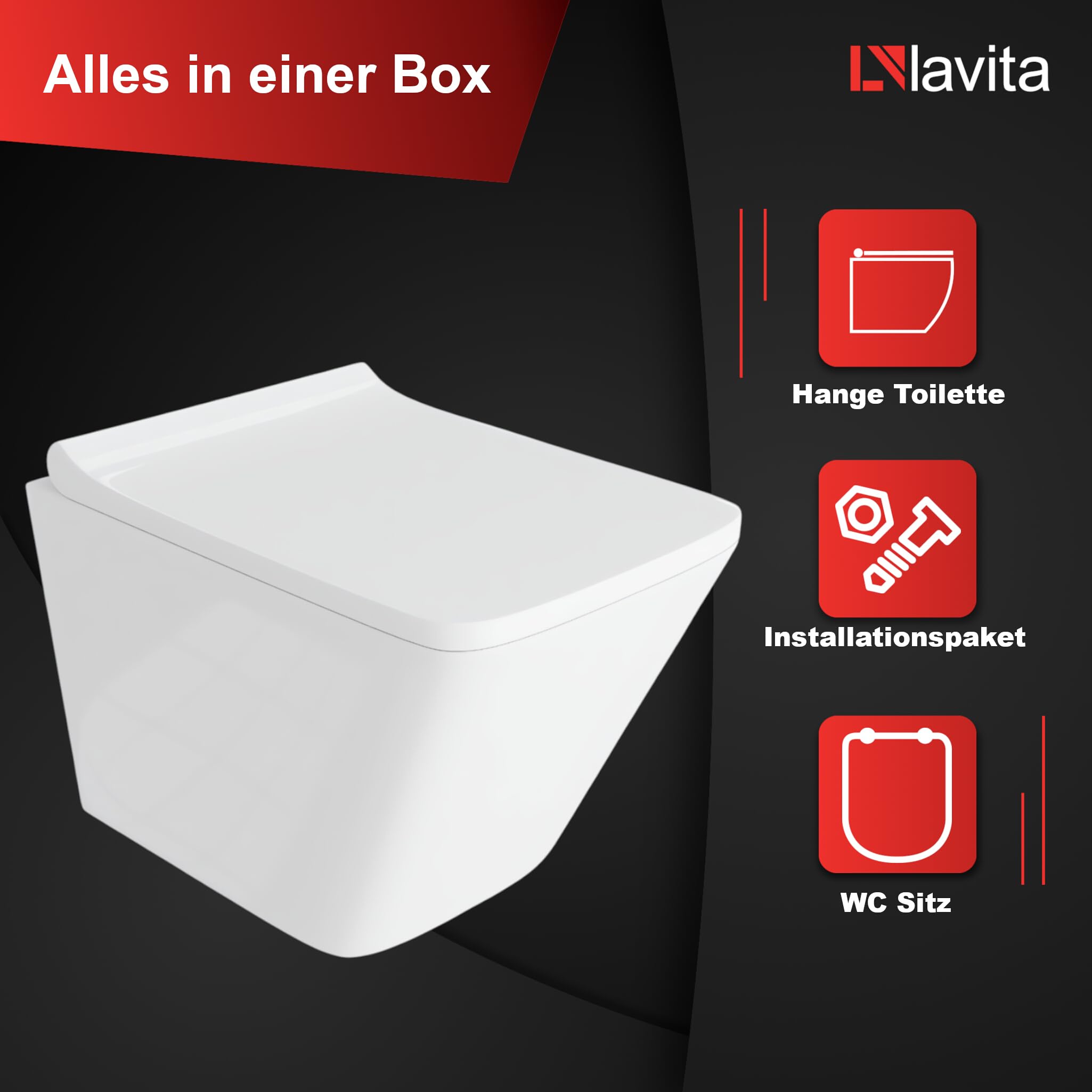 GEBERIT Duofix Basic Elemento de pared + Inodoro de descarga profunda Maio Blanco Sin reborde + Asiento de inodoro + blanco Juego completo Cisterna empotrada Inodoro Juego completo WC