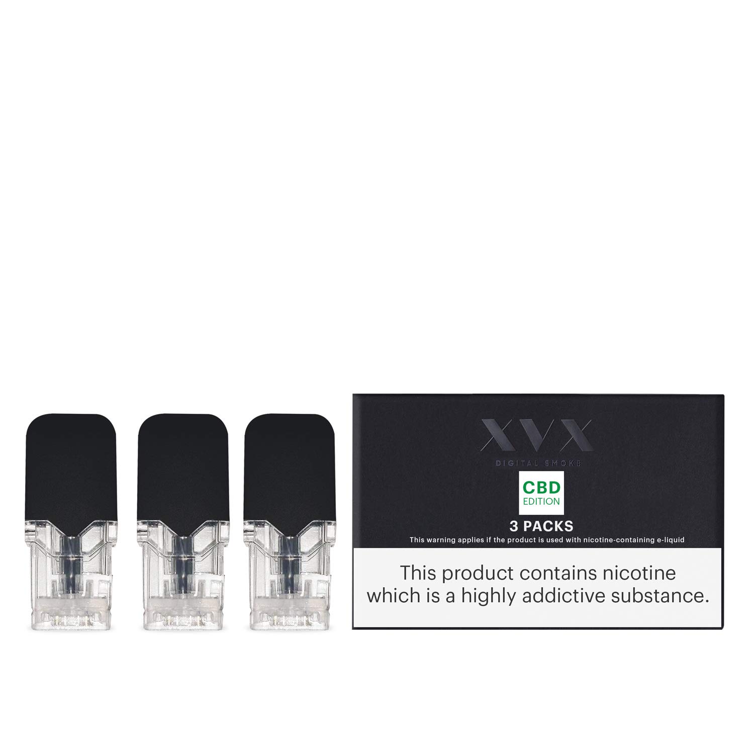 XVX Nano POD v2 - Cartridge 3 Pack - Suitable For CBD & NicSalts - Refillable E Liquid E Cigarettes Vape Shisha Pen System - Nicotine Free