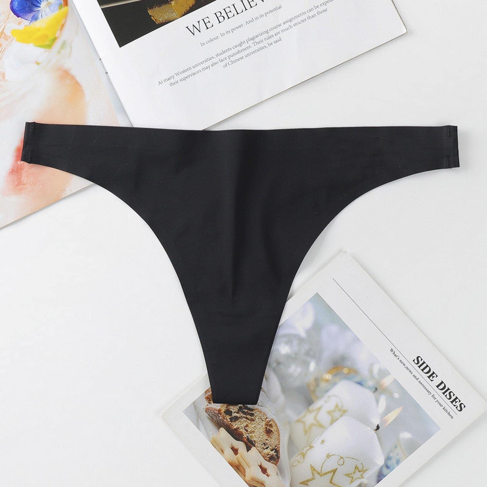 Bragas Mujer 3 Pcs/Paquete De Hielo Seda Mujeres G String Tanga Color Sin Costuras Bikini Bikini Briefs