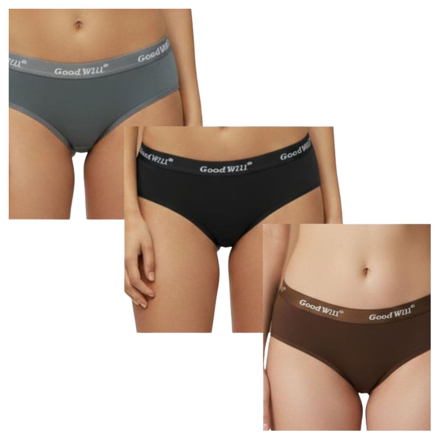 Good Will Women’s Micromodal Mid-Rise Solid Panties | Soft & Breathable Comfort Fit | Pack of 3 Multicolor Colors-image-28