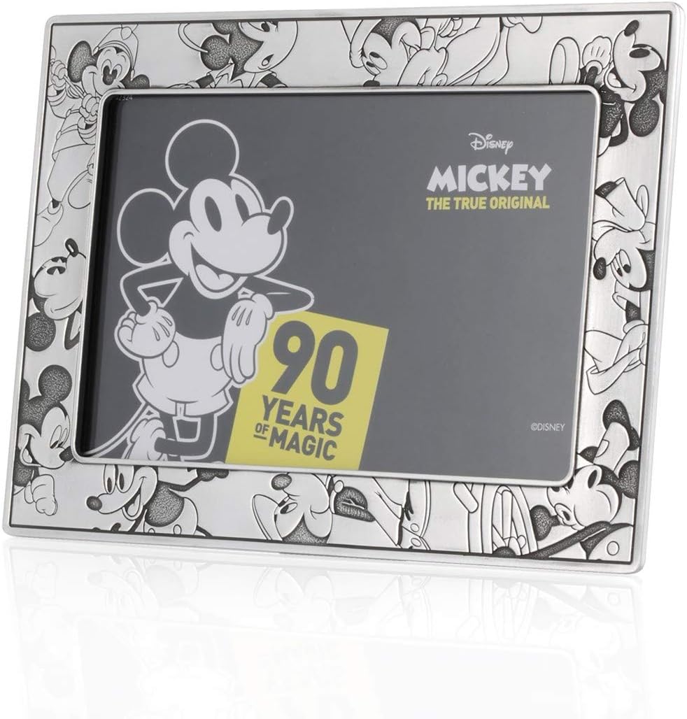 Royal Selangor Hand Finished Mickey 90th Anniversary Collection Pewter Mickey Through The Ages Photoframe 4R Gift