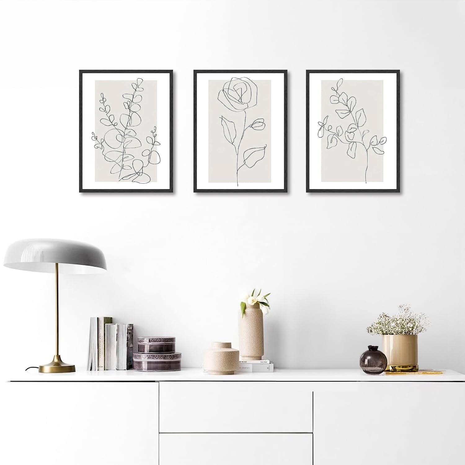 Dazzlewall 3Pcs Abstract Botanical Wall Art Poster Minimalist Flower Line Wall Art Prints for Bedroom Living Room Decor 12x16 in Unframed - Image 4
