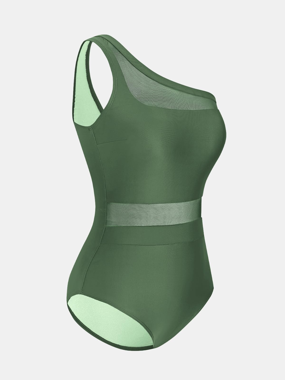 CUPSHE Costume da bagno intero da donna con collo asimmetrico e monospalla