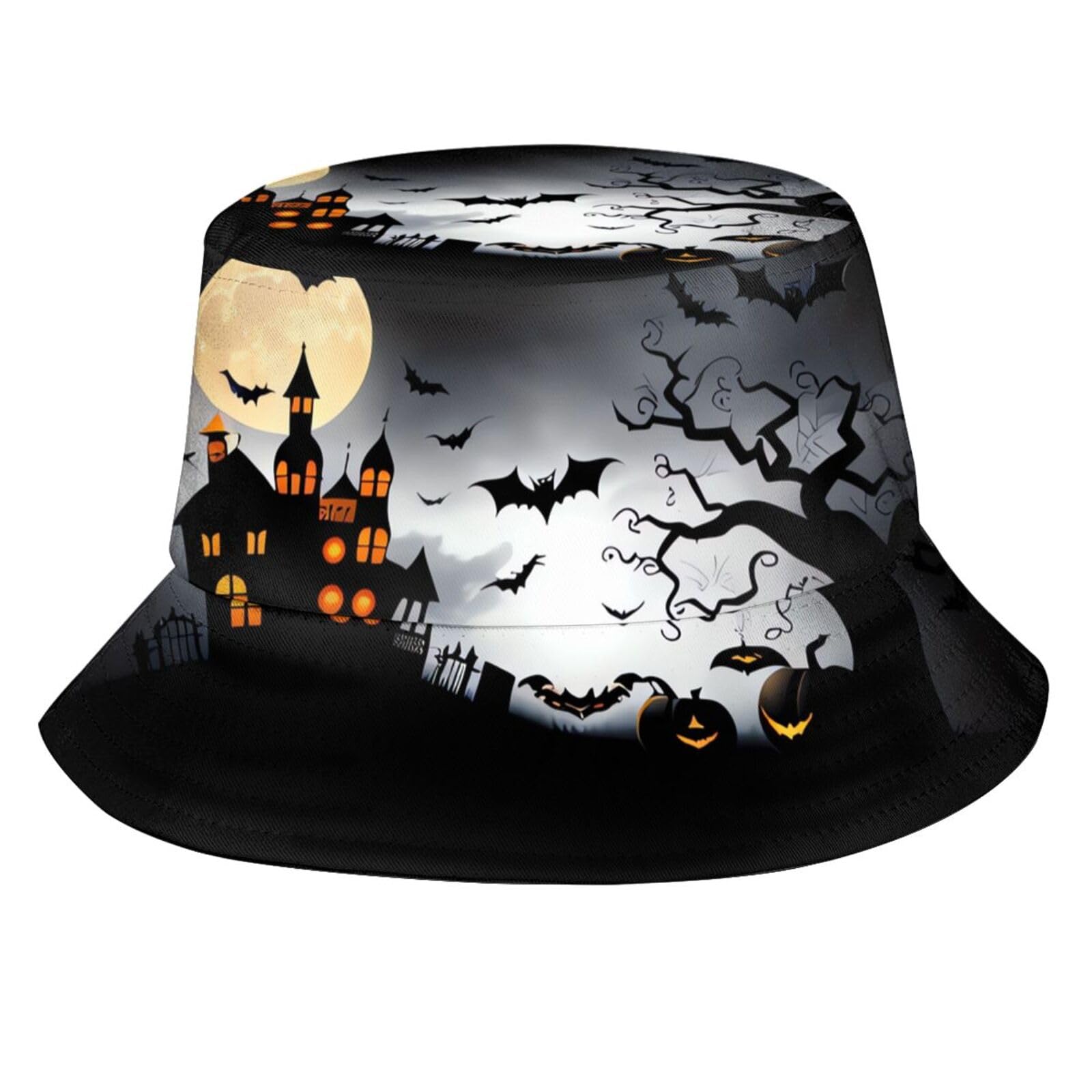 Funny Halloween Bucket Hat for Men Women?Fashion Beach Sun Hat Packable Outdoor Travel Hat for Halloween Party