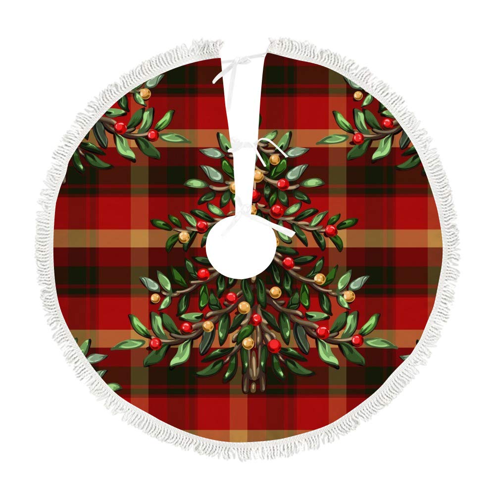 Jupe de sapin de Noël 121 cm tapis de peluche colorée décoration fête