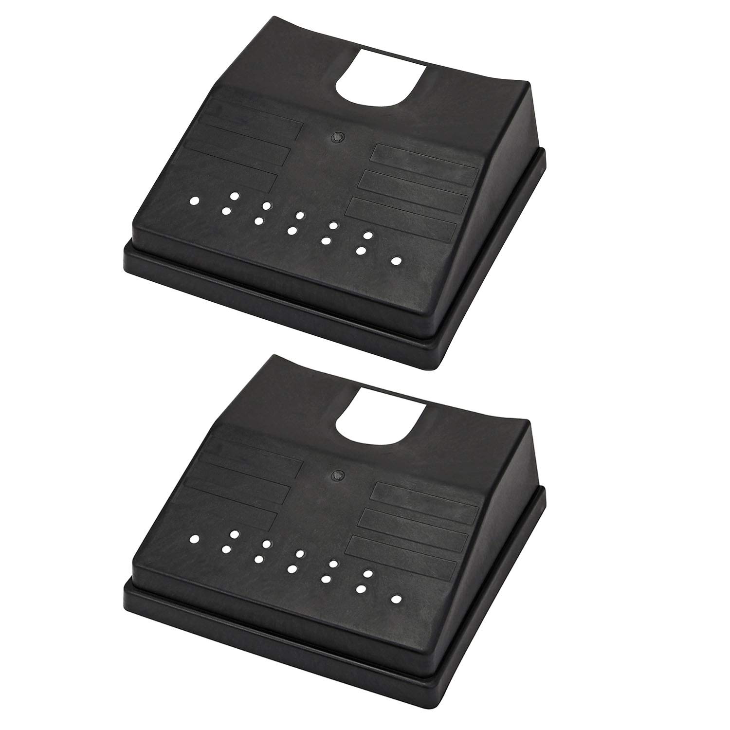 Parkland 2 x Outdoor Garden Drain Cover for Leaves Outside Black Plastic Gutter Grid Anti Leaf Blockage Guard Stopper for Garden Grates Easy Leaf Free Drainage