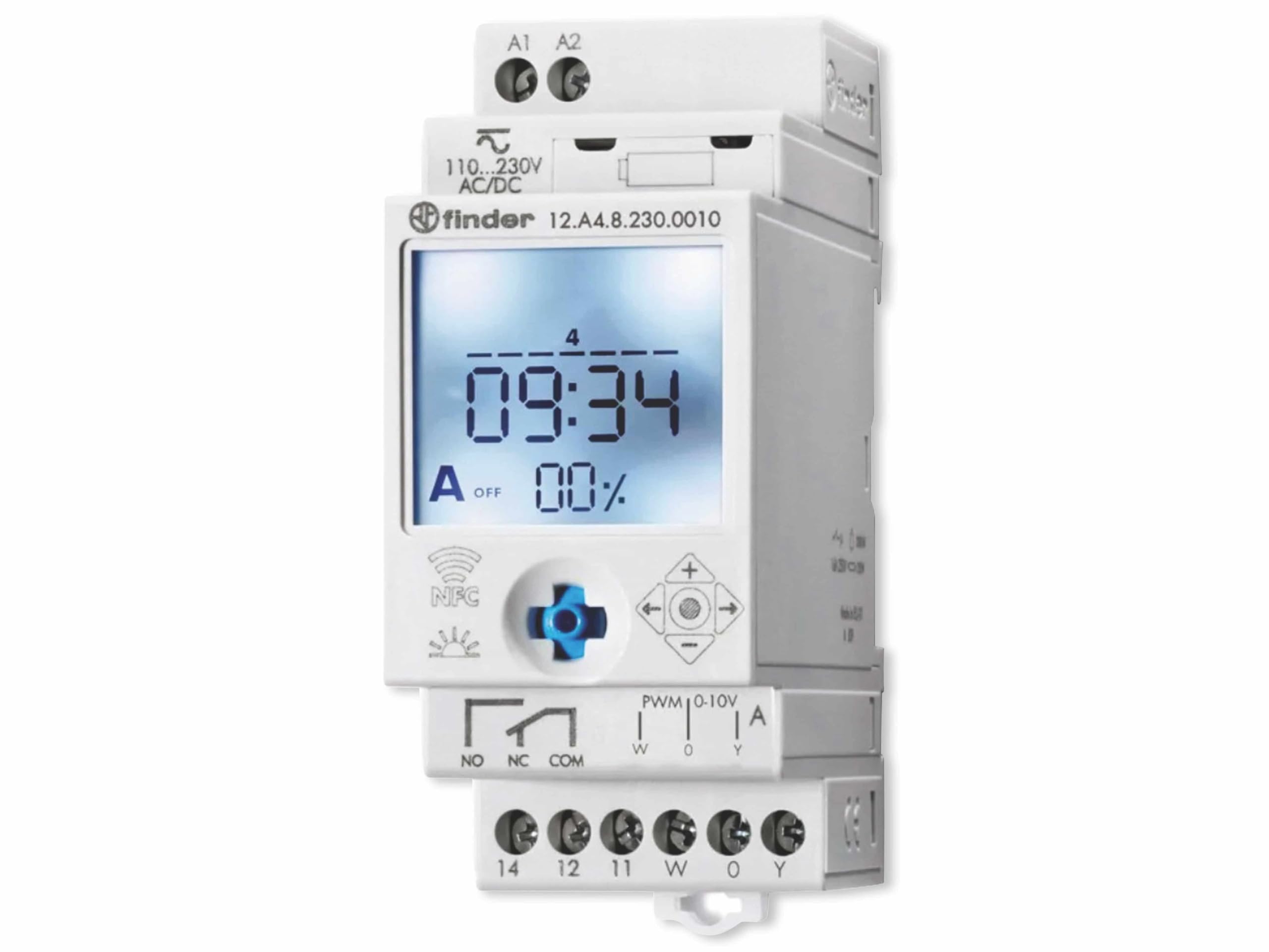 Interrupteur horaire Finder Rail DIN 230V 12.A4.8.230.0010 programmateur électrique