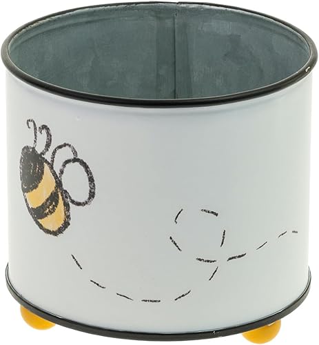 Boston International - Maceta de metal - Abeja ocupada