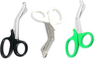 3 PCS (Black & White & Green) Paramedic Utility Bandage Trauma EMT EMS Shears Scissors 7.25 INCH Stainless Steel (PC Brand)