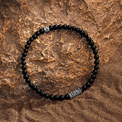 KARMA AND LUCK Sterling Silver Bracelet for Men – Tiger’s Eye, Jasper, Onyx, African Opal, Pyrite, Garnet – Multi-Symbol, Evil Eye, Matte & Polished Stones – Spiritual & Healing Jewelry4