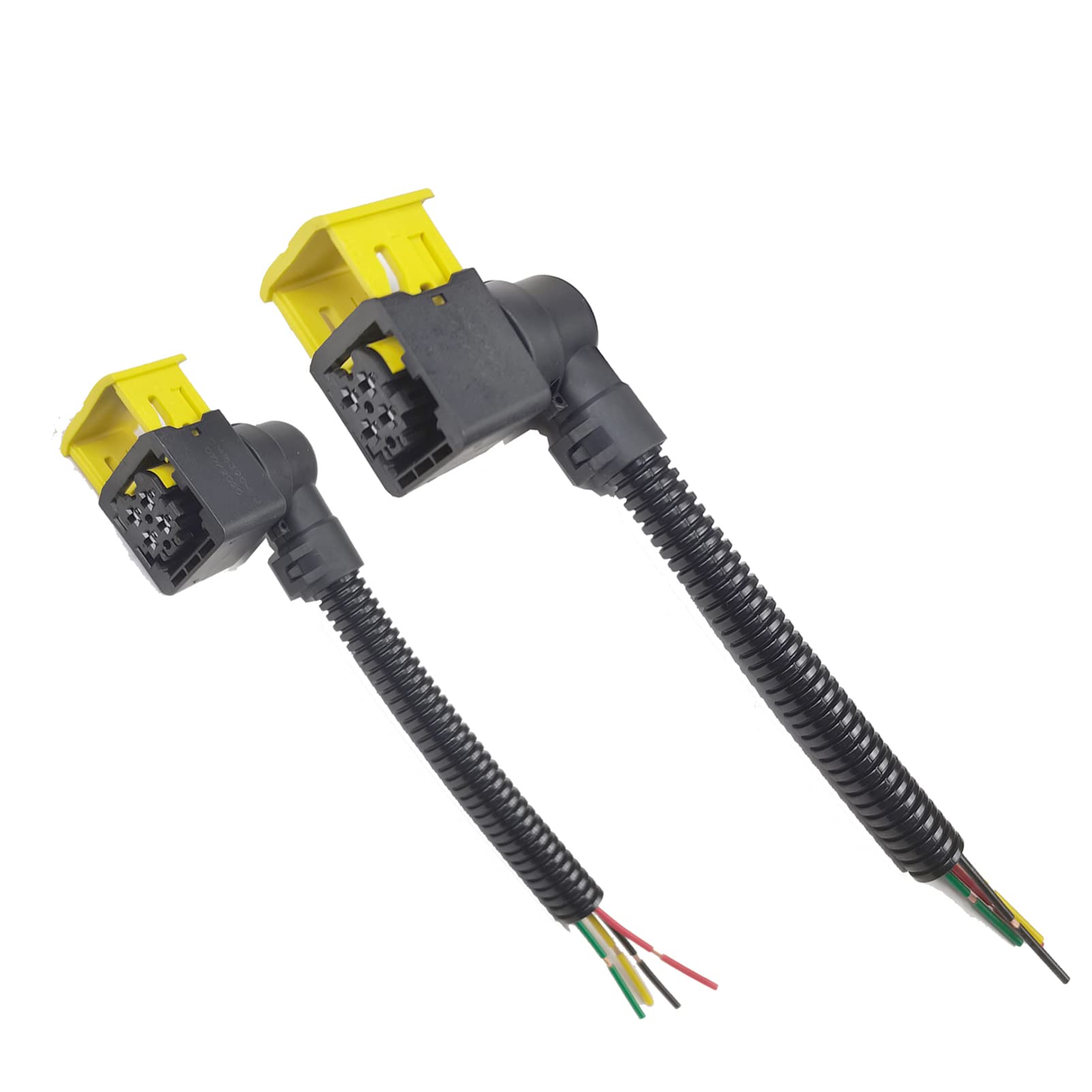 4 Pins 2pcs lot Car Waterproof Electrical Connector Plug Connect Harness Plug Socket Wiring Pigtail fits Nitrogen Oxide Sensor NOX Sensor Repair (for Black Socket, Square 4pins Type)