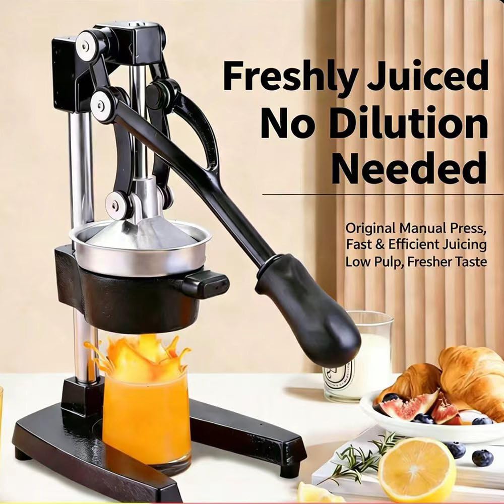 Presse-Agrumes Manuel en Acier Inoxydable 304, Presse-Fruits Robuste NéCessitant Peu D'Effort, Extracteur De Jus Manuel DéMontable Et Facile à Nettoyer pour Usage Domestique Ou Commercial.