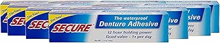 Waterproof Denture Adhesive - Zinc Free - Extra Strong Hold For Upper, Lower or Partials - 1.4 oz (Pack of 8)