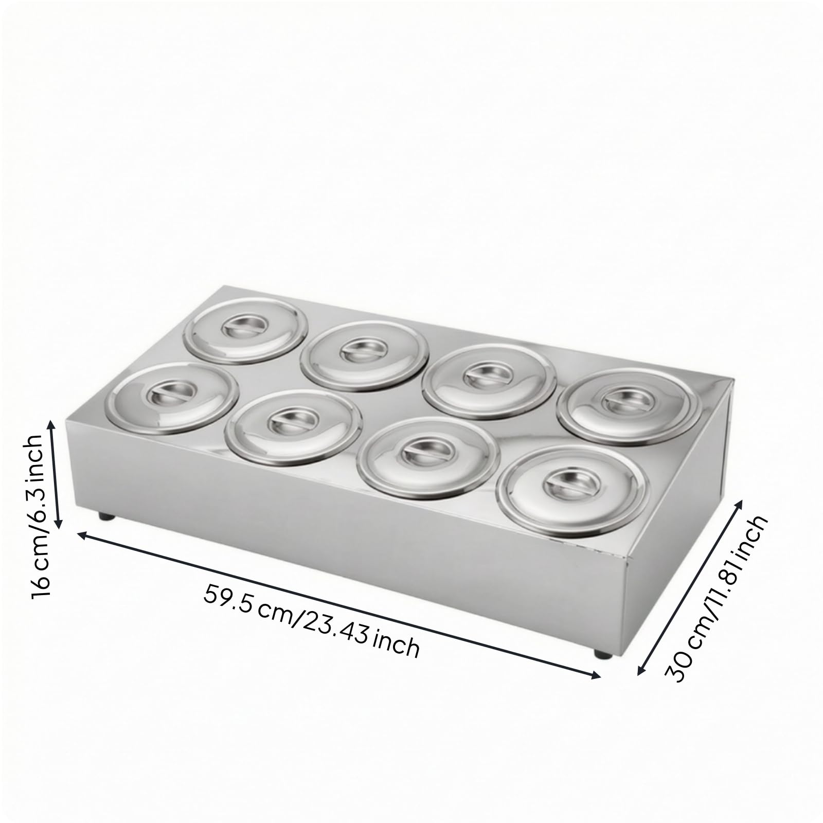 Distributeur de Condiments en Acier Inoxydable Organiseur d'Assaisonnements à 6 Emplacements Couvercles en Métal Ajustés, Style to 1