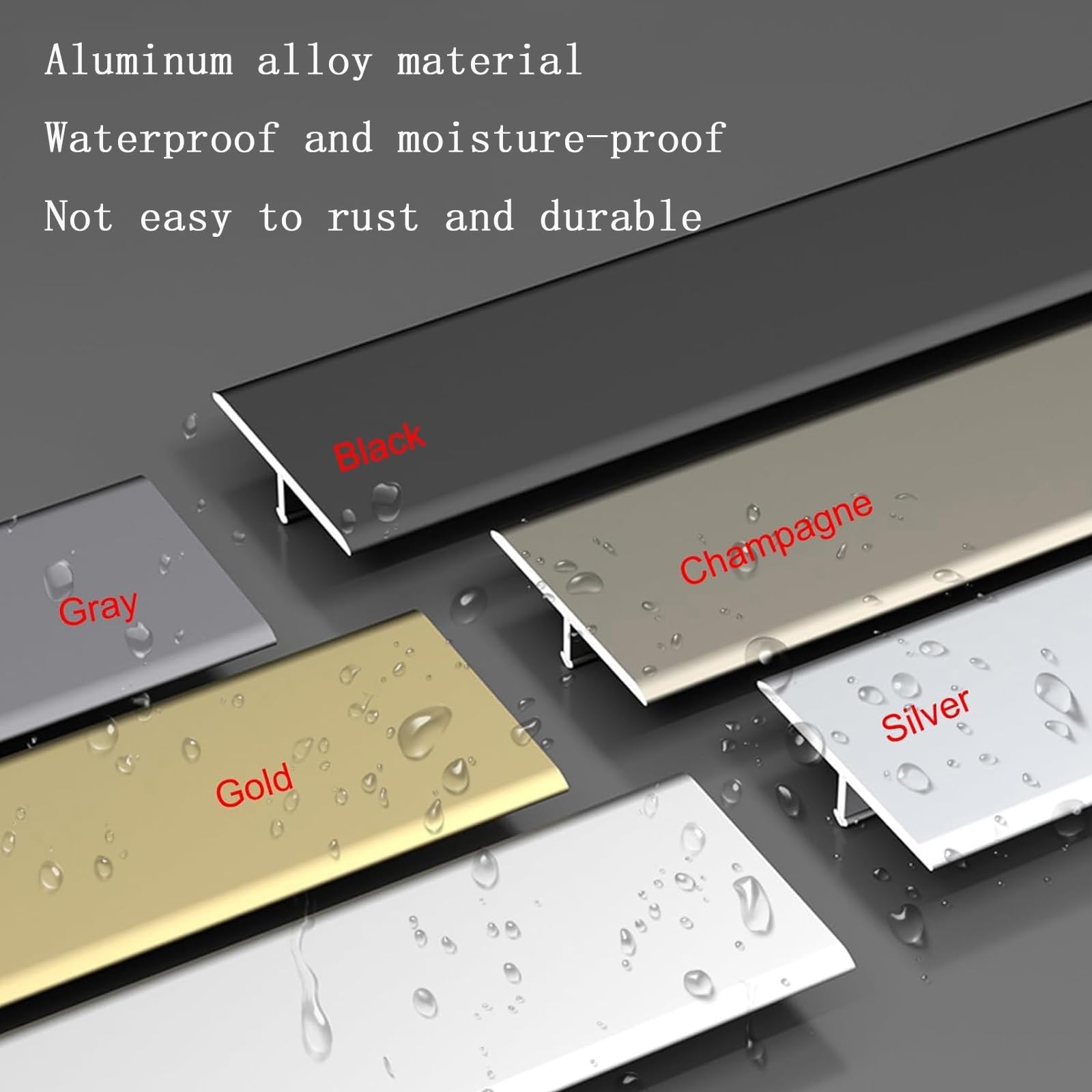 Perfil Forma T Universal para Uniones De Madera, Parquet, Tarima, Mármol Y Azulejo, Robusto, Perfil De Transición De ALU Rail Moldura En T, Tiras De Transición para Pisos Laminados(Grey,3Pcs (90cmx1.5