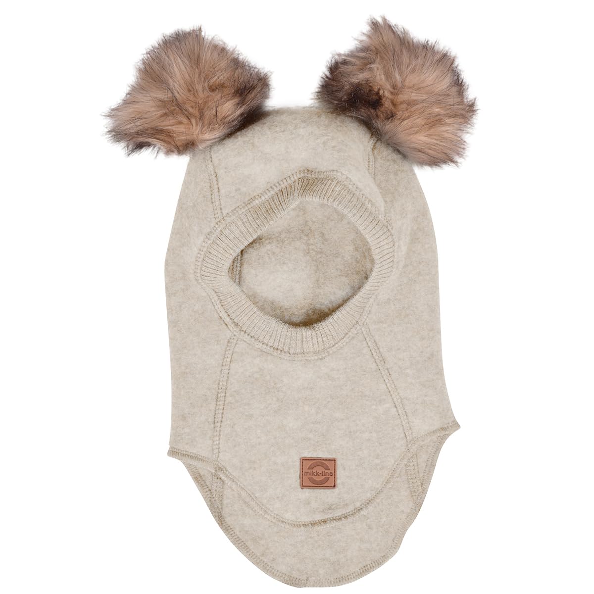 Mikk-line Schlupfmütze Baby Mit Pom Pom, Warme Sturmhaube, Wollmütze | 84% Merinowolle, wärmt ohne zu kratzen, temperaturregulierend, schützt Kopf, Hals & Nacken, abnehmbarer Pom-Pom, OEKO-TEX