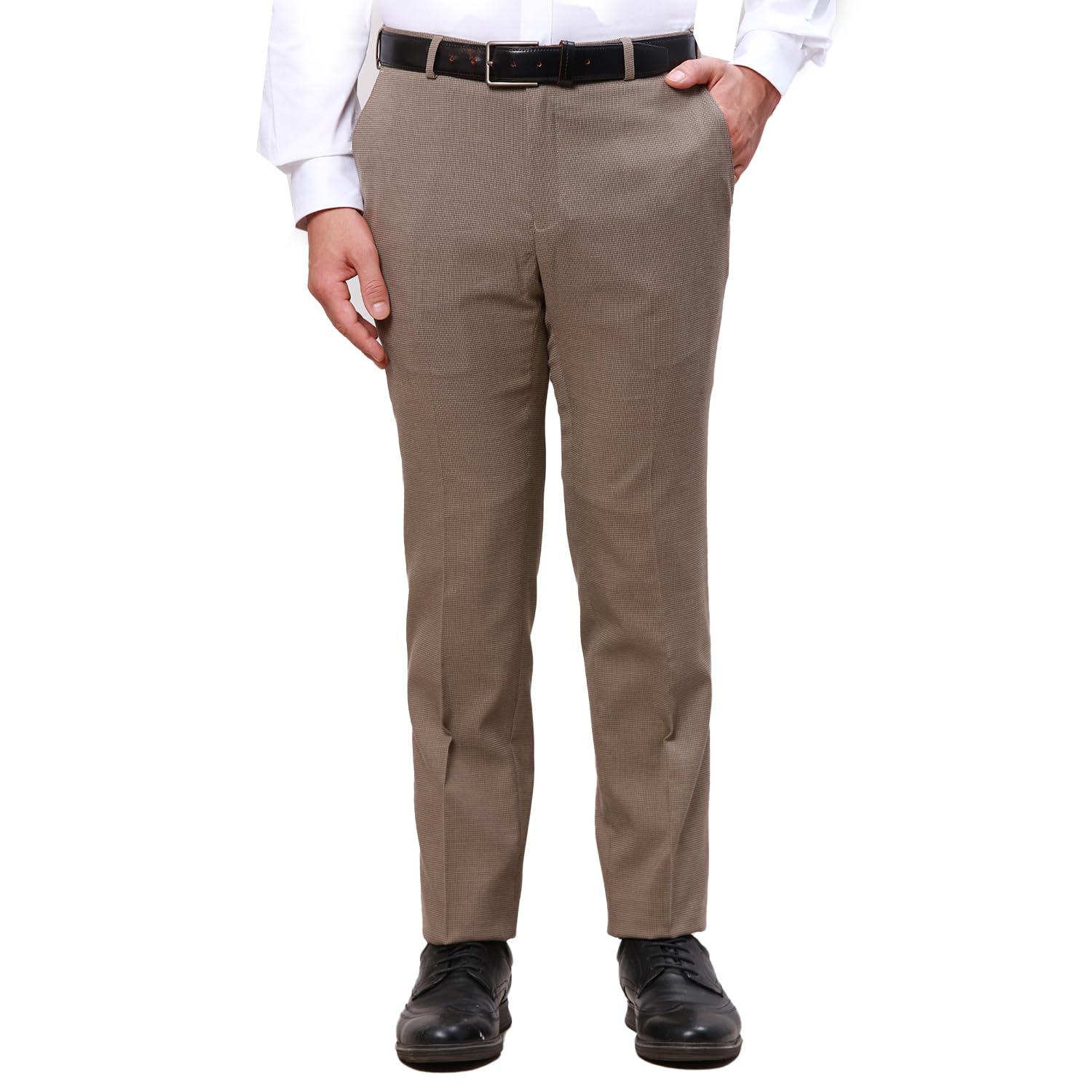 raymond Men Slim Fit Structure Pattern Poly Viscose Blend Pleatless Formal Trouser-picture-47