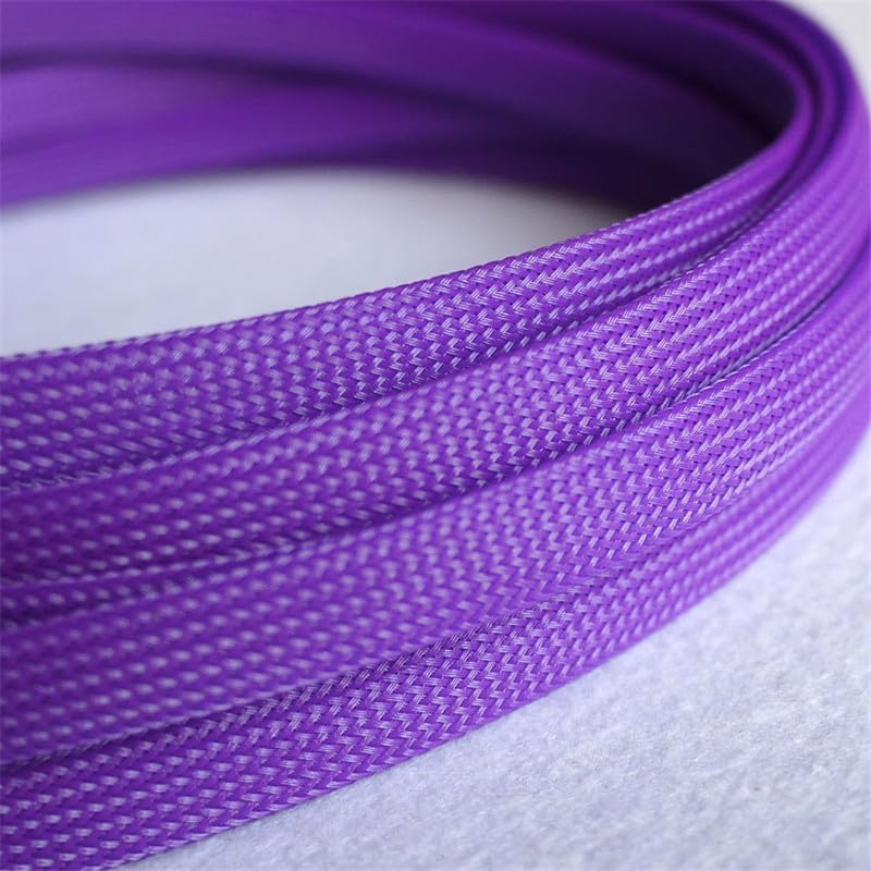 10/30 Meters 10mm Purple PET Expandable Sleeving High Density Sheathing Plaited Cable Sleeves - (Length: 30M)