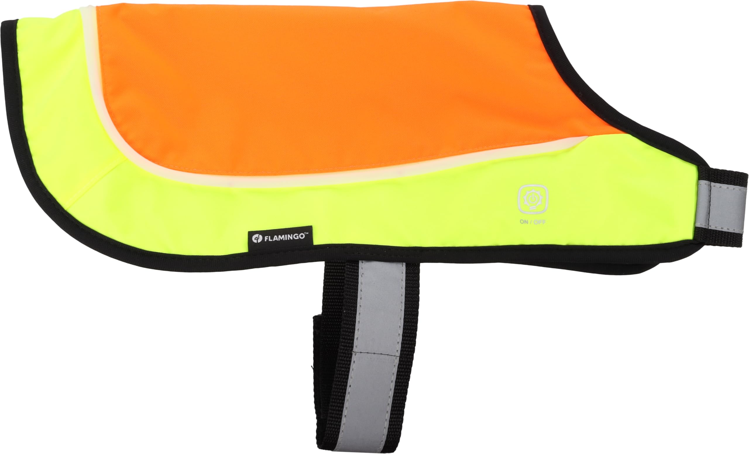 Impermeable Chien - Gilet sécurité LED Simi Fluo Orange 30 cm - réfléchissant - Batterie Rechargeable