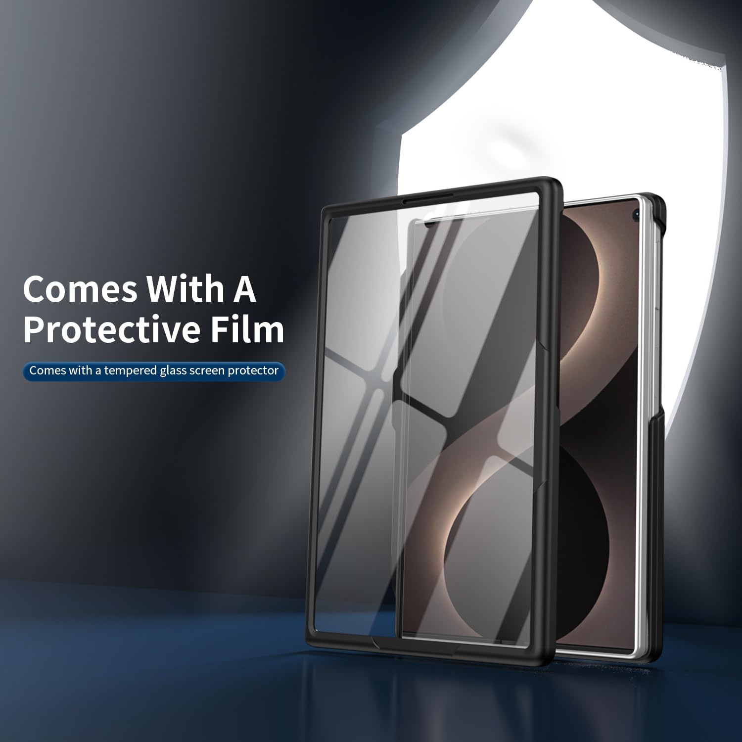 Samsung Galaxy Z Fold 8 Case with 360° Rotating Ring Stand, Built-in Screen Protector & Included Stylus Pen – Shockproof Protective Cover for Samsung Galaxy Z Fold 8 Black