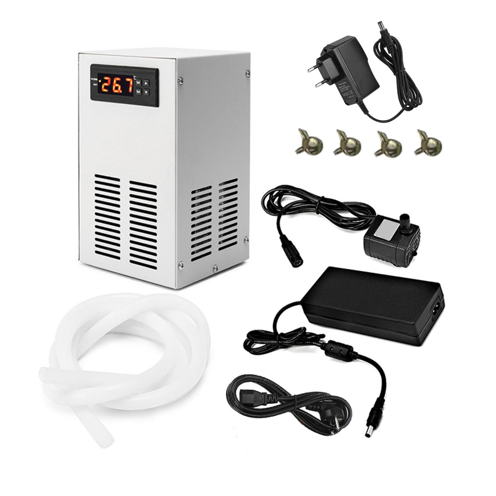 Enfriador de Agua para Acuario de 70-72W, Enfriador Ultrasilencioso Que Ahorra Energía (Enchufe Europeo 220V) | de refrigeración preciso para peceras, equipo de refrigeración para acuarios a temperatura constante