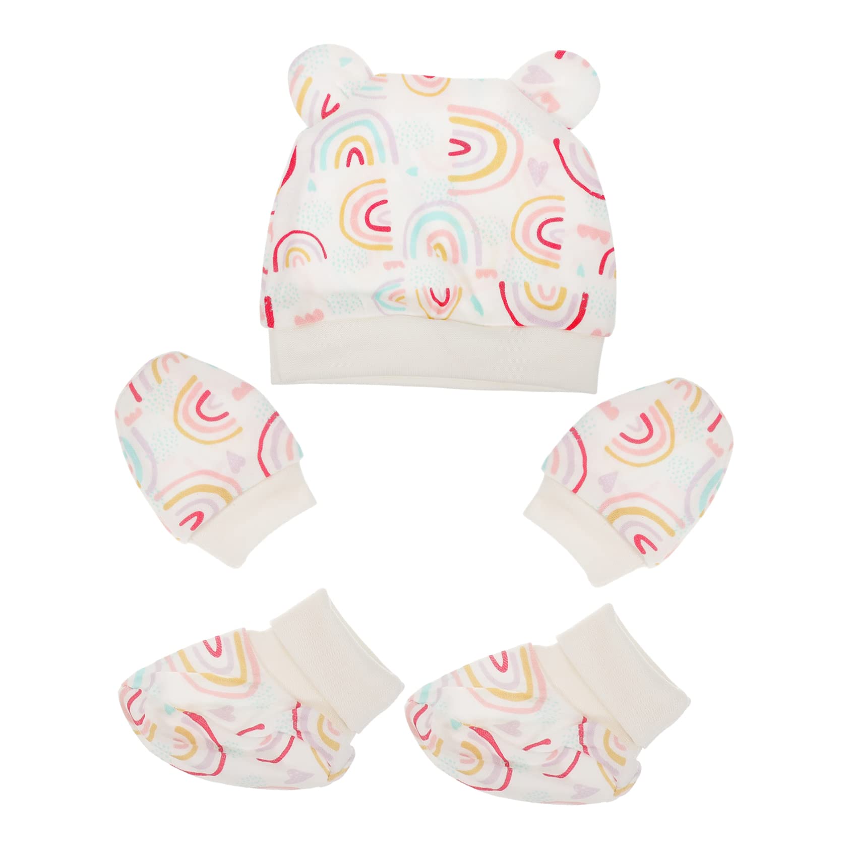 BESTYASH Newborn Baby Hat Foot Covers Baby Hat Set Anti-scratch Gloves Boys Girls Winter Accessories