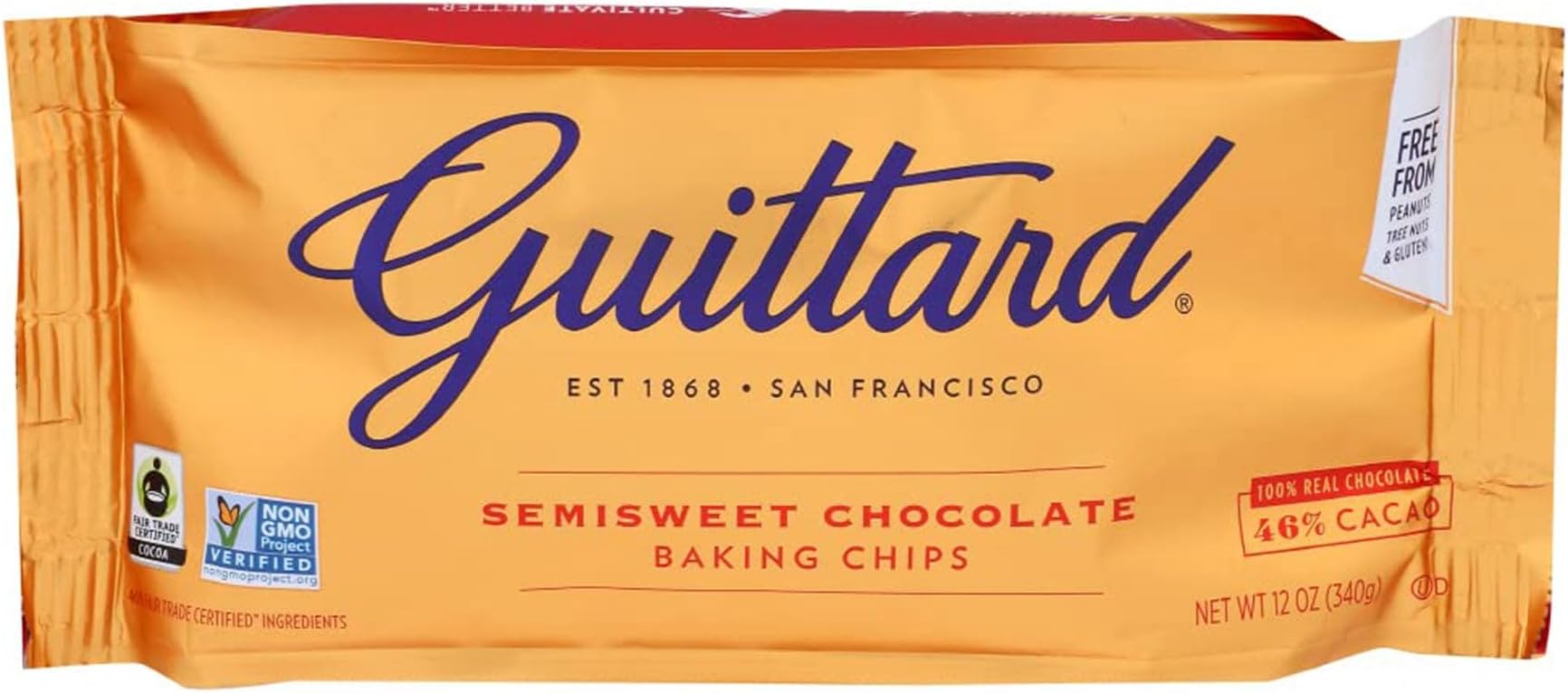 Guittard Baking Chips, Semi Sweet Chocolate, 12 oz