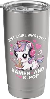Just A Girl Who Loves Ramen And K-Pop Girl Kpop K Pop Stainless Steel Insulated Tumbler